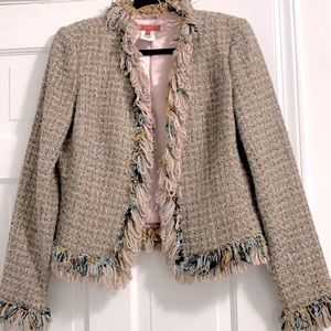ABS by Allen Schwartz tweed multi color blazer size 10